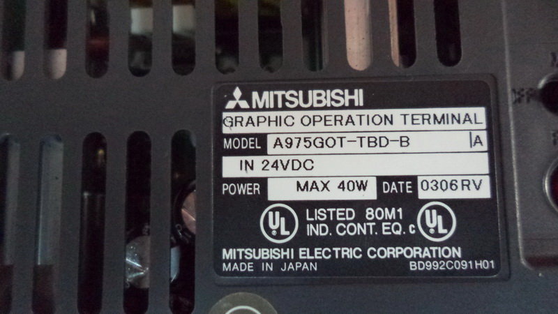 MITSUBISHI GRAPHIC OPERATION TERMINAL A975GOT-TBD-B - PLC DCS SERVO ...